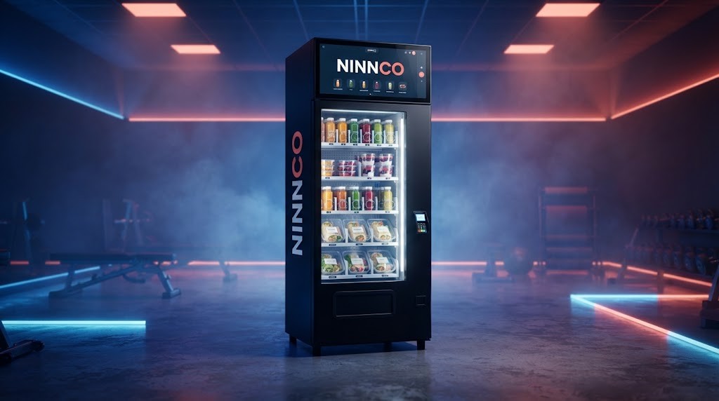 Ninnco Smart Fridge nachts im Fitnessstudio